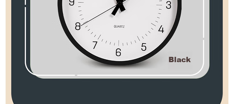 Deli Simple And Stylish Wall Clock, Bedroom Living Room Time Reminder, No Drilling Required Large Dial, Black, LE402 Back-To Seaso 36