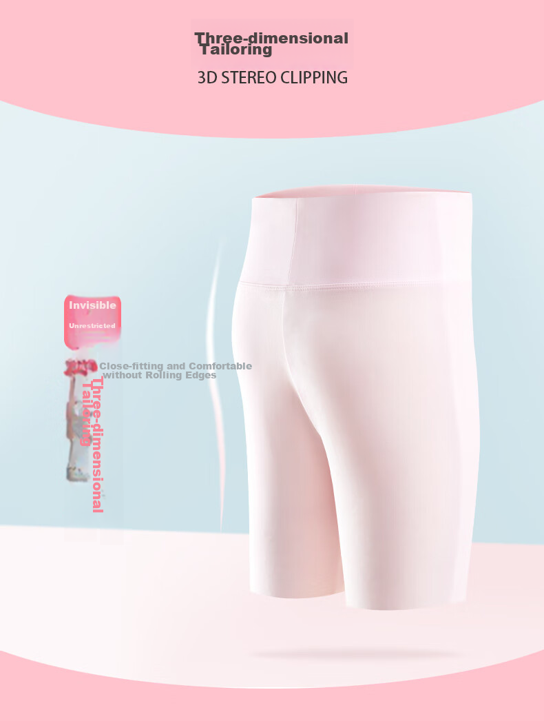 Hello Kitty Girls' Leggings, Children's Safety Shorts, Big Kids' Seamless Breathable Shorts, Shark Pants, 55568 Pink, Size 150 6