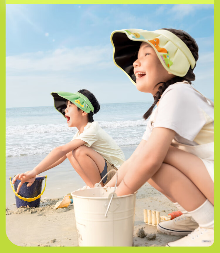 Beneunder Children's Sun Protection Hat Sunshade Cap Open Top Hat Unisex Kids Black Coated Shell Hat BM552 Assorted Gummies 50-54cm 9