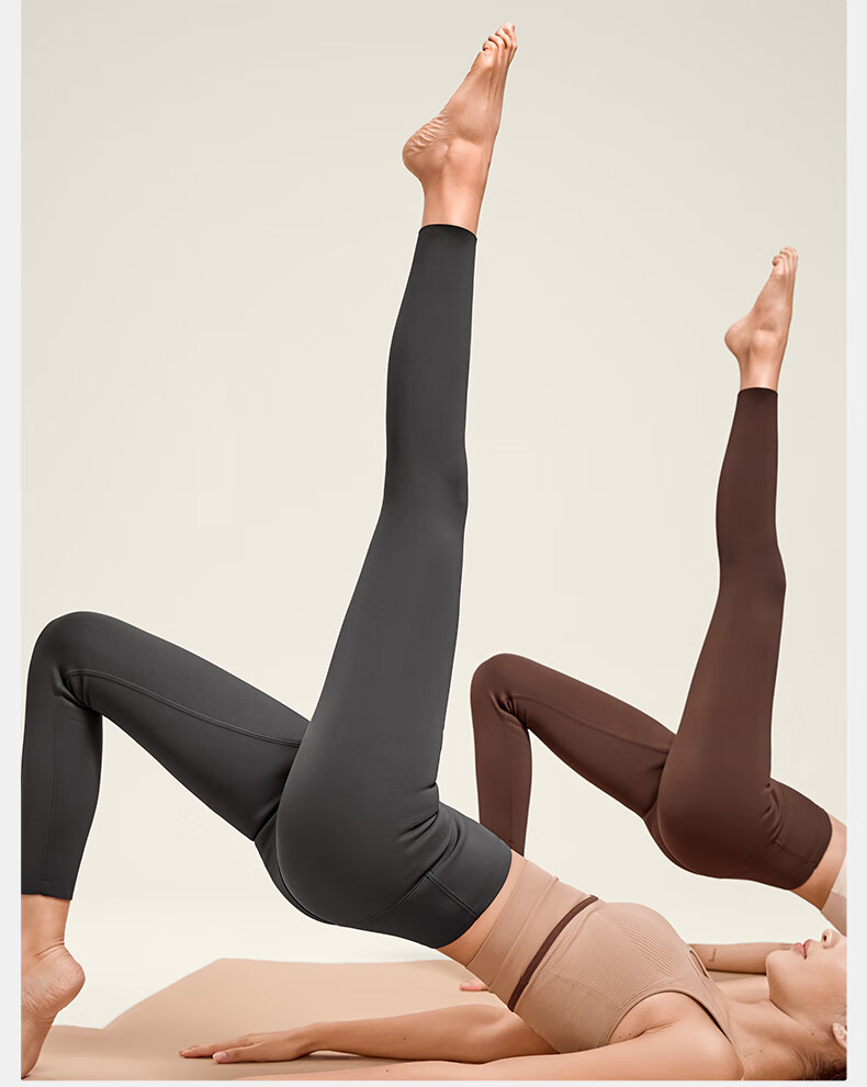 VFU Fleece-Lined Yoga Pants, Winter Warm Base Layer, Thick Windproof Sports Leggings, Ebony Brown, L 22