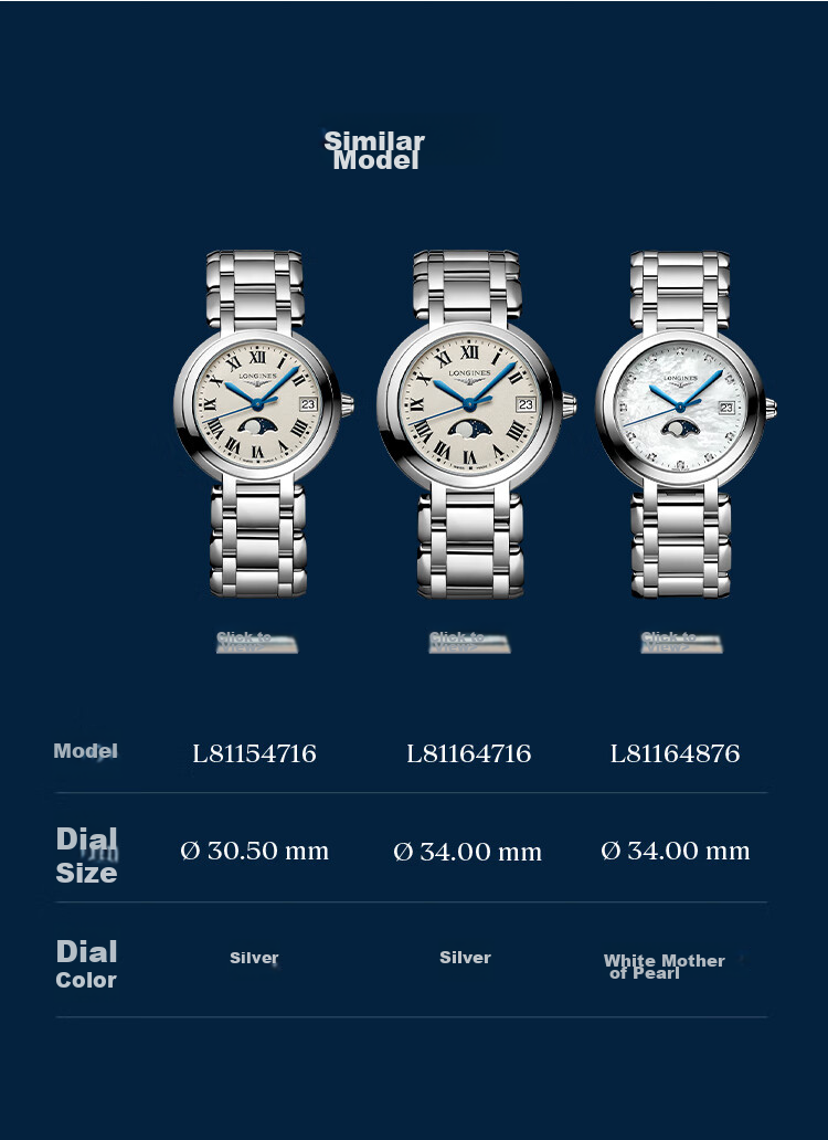 LONGINES Swiss Watch, Heart Moon Series, Ladies' Steel Strap Quartz Watch with Moonphase L81164716 10