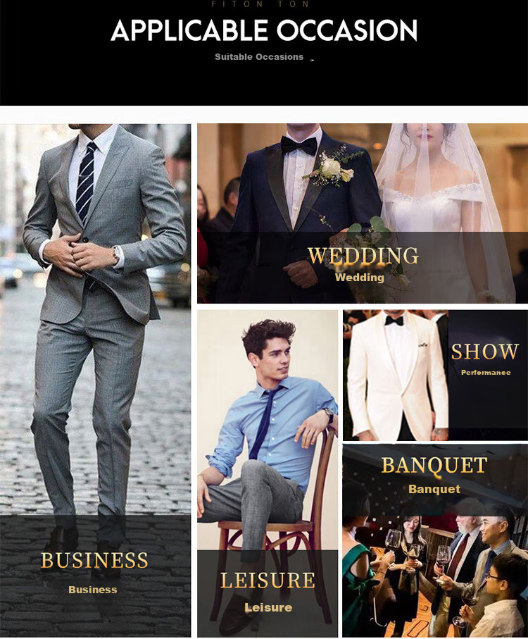 FitonTon Wedding Banquet Tie for Men, Business Style, 7.5cm Hand-Tied Tie, Gift Box, New Year And Valentine's Day Present 14