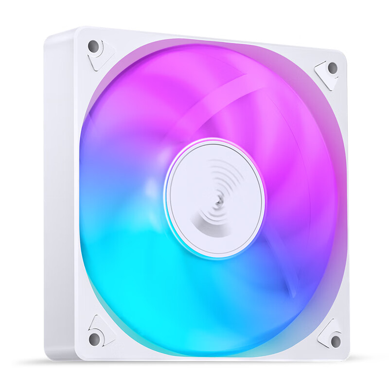 JONSBO SL-120CW Colorful White Edition, 12CM Case Fan (LED Light-Up Fan/3PIN Male-Female Connector, Can Be Connected in Series)