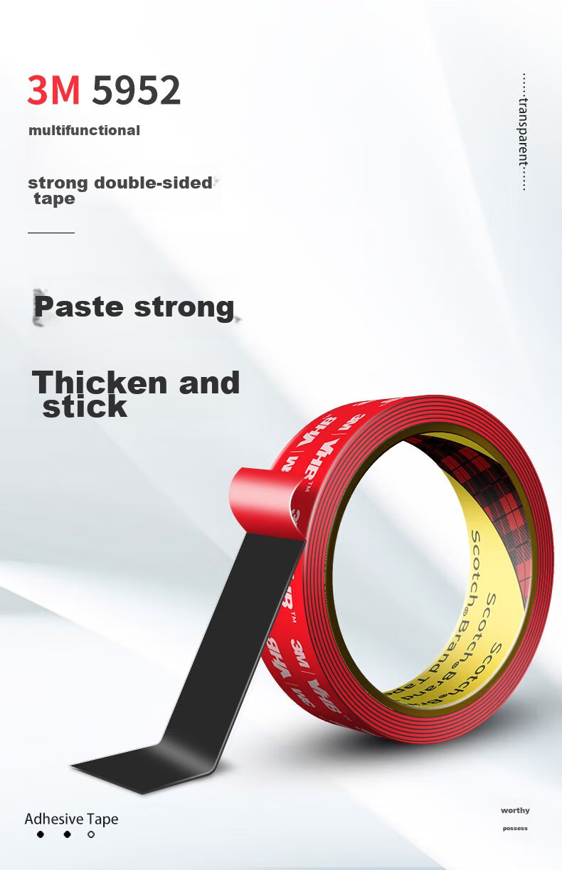 3M Double-Sided Tape, Strong Adhesive, Traceless, Black, Heat-Resistant, for Office And Study/ETC Use/home Use/stick Spring Festival Couplets 5952 40MM* 3M 2