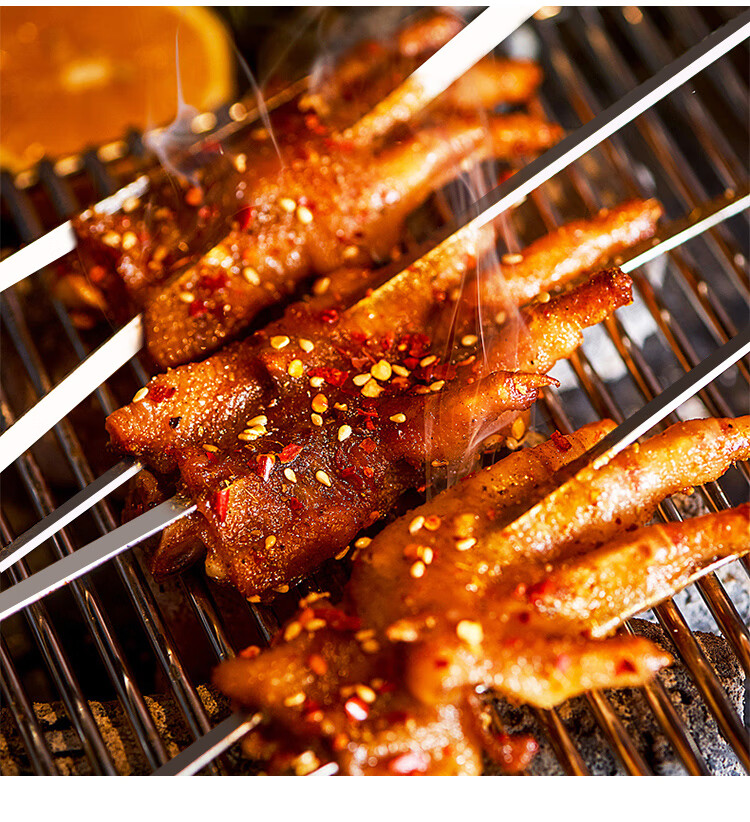 Suncojia 304 Stainless Steel Barbecue Skewers, Meat Kebab Skewers, Grilling Needles, Barbecue Tools, 50 Pieces 16