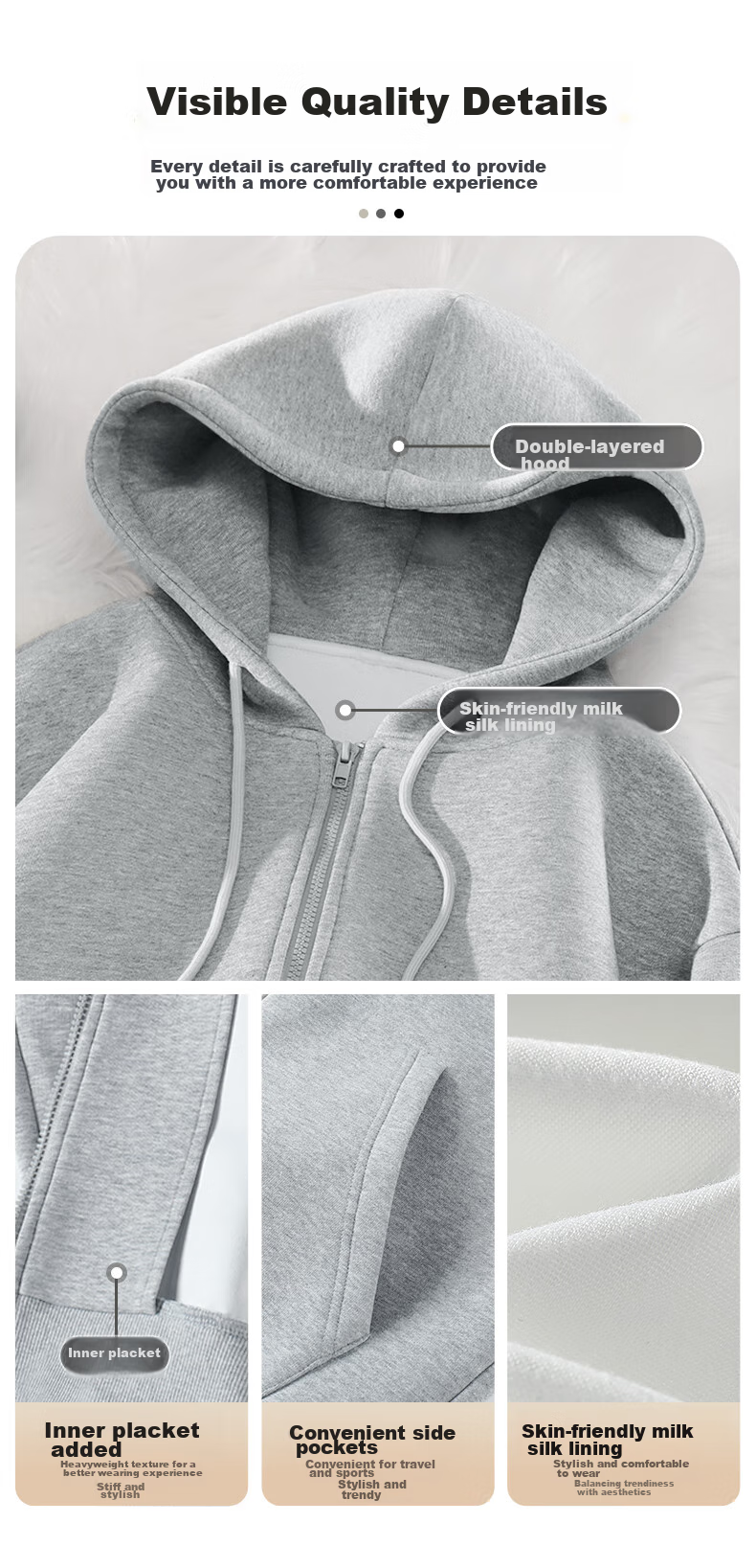Jeanswest Men's Autumn Jacket, 320G Heavy Cotton, American Trendy Brand, Zipper Cardigan Coat, Loose Casual Outerwear for Me 8
