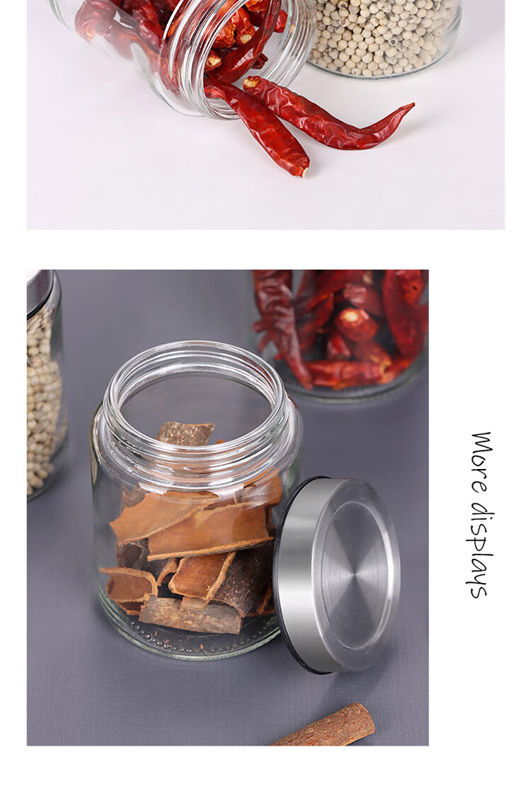 Baijie Airtight Seasoning Containers, Spice Jars, Glass Spice Bottles Set, Kitchen Salt Shakers, Spice Containers, Moisture-Proof Stainless Steel Storage Boxes 12