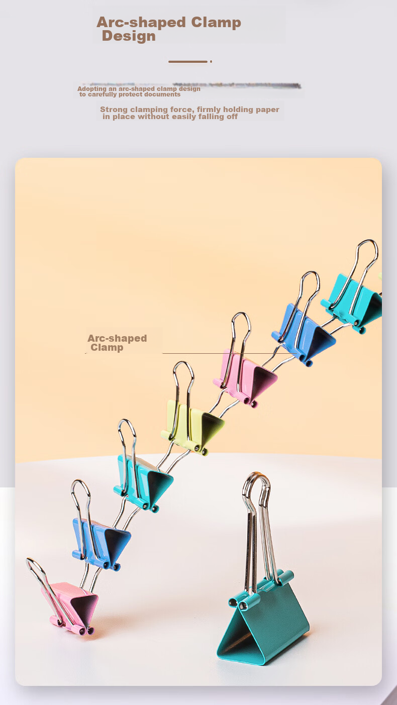 Jindeli 3#32mm Colorful Binder Clips, Small Clips, 24 Pieces/bucket, Long Tail Clips, Metal Bill Clips, Anti-Rolling Edge Stationery File Clips, Butterfly Clips, Fish Tail Clips, Office Supplies OS1003 4