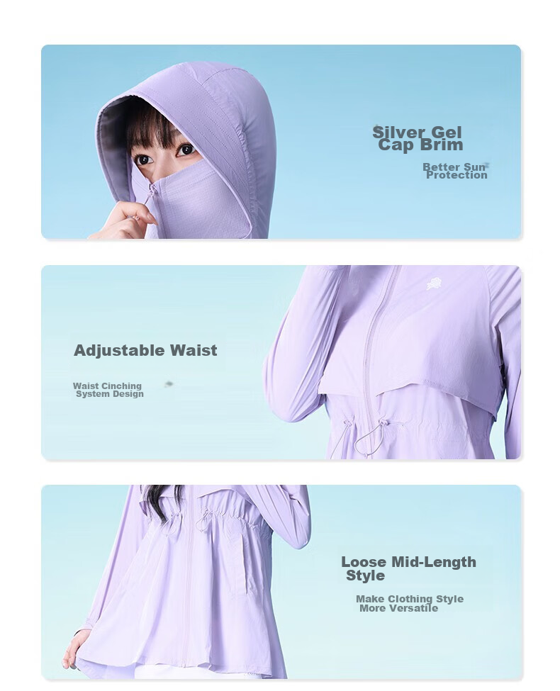 CAMEL [Camellia] Outdoor Sun Protection Clothing for Women, New Summer Style, UV Protection, Waist-Cinching Sun Protection Garment 5