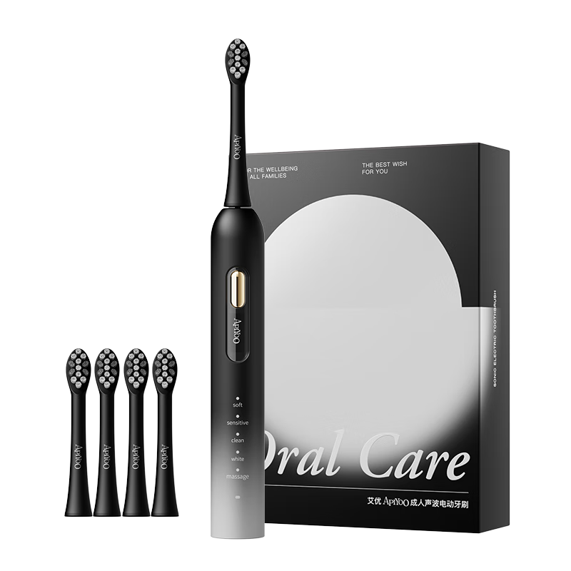 ApiYoo TB-1 Adult Electric Toothbrush with Sonic Vibration, Deep Cleaning, Soft Bristles, Gum Protection, Long Battery Life, Gift for Couples, Students, Boyfriends, Girlfriends, Birthday And Holiday Presents