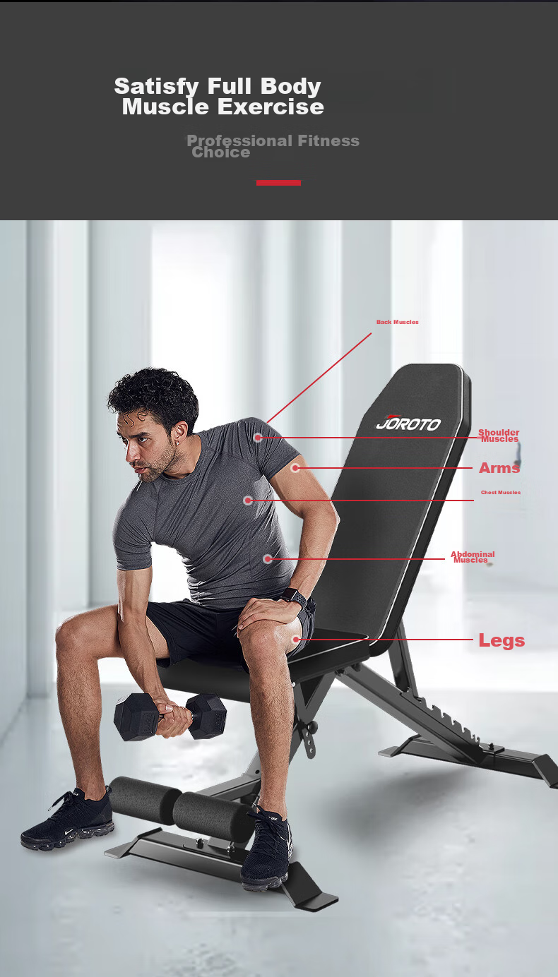 JOROTO American Dumbbell Bench, Multifunctional Fitness Chair, Bench Press Bench, Sit-Up Board, Abdominal Muscle Fitness Equipment, Home Gym Equipment MD25 5