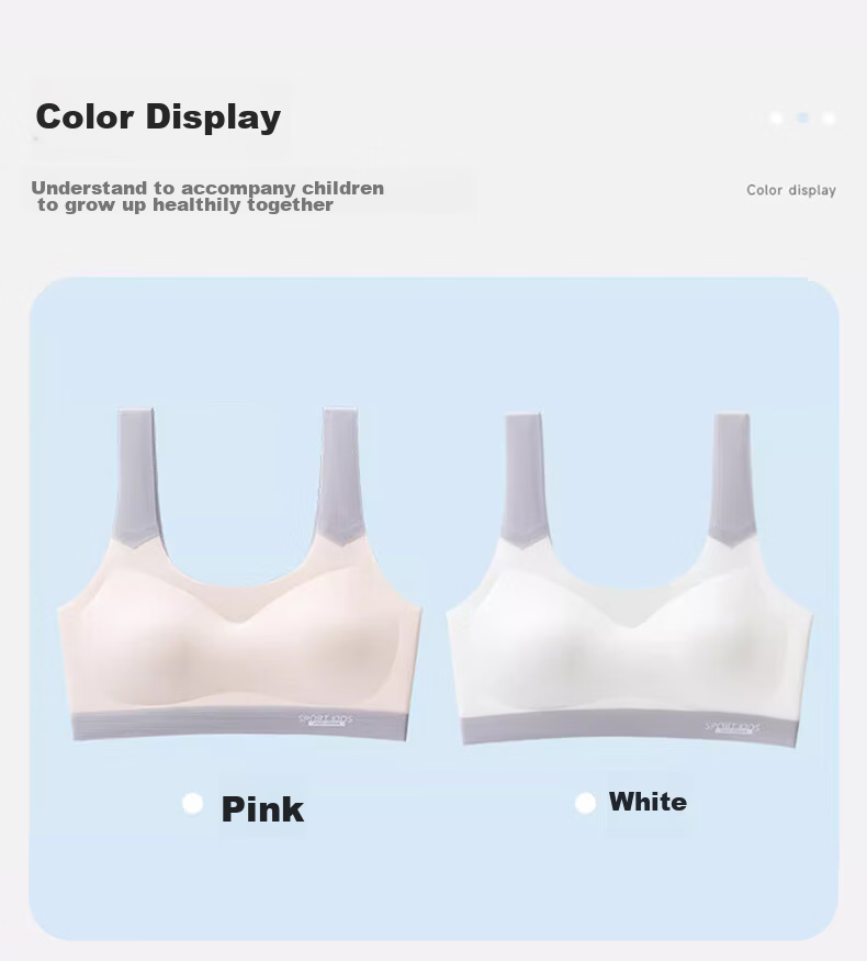 FitonTon, 2-Piece Set, Teenage Girl Underwear, for Middle And High School Students in Puberty, Seamless Summer Bra, Girls' Sports Bralette with Anti-Shock Desig 12