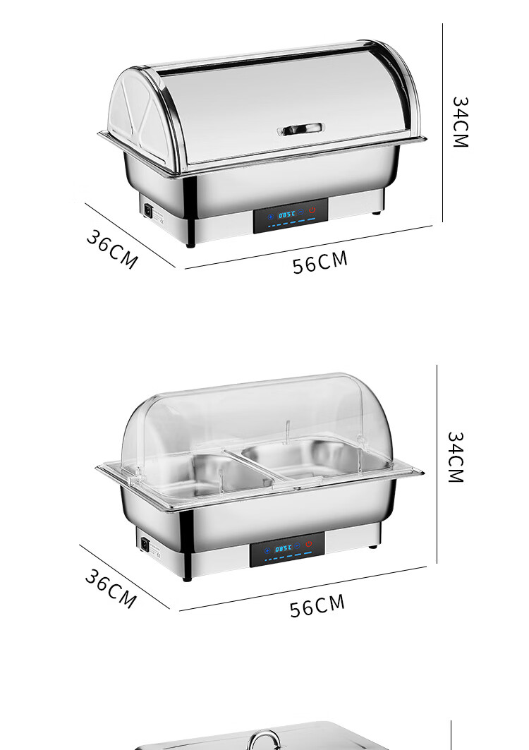 Vnash Buffet Warmer, Electric Heating, 13L Self-Service Food Warmer, Hotel And Office Smart Restaurant Breakfast Warming Station, Single Compartment 15