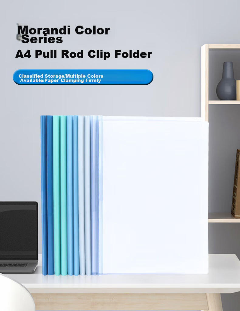 Shaonianban File Folder Rotating Handle Clip A4 Business Meeting Office Supplies Report Document Exam Paper Storage Binder Student Stationery Loose-Leaf Transparent Insert Pocket Organizer, 5 Gree 1