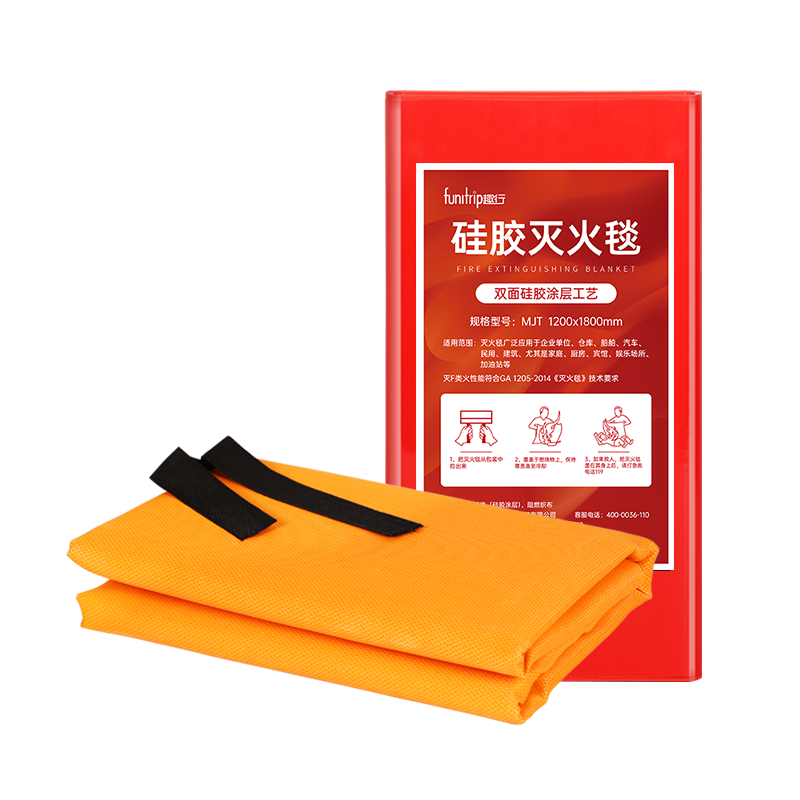 Quxing Silicone Fire Blanket, Non-Irritating Fiberglass Fire Escape Blanket, Family And Hotel Fire Escape, Extra Large 1.8M