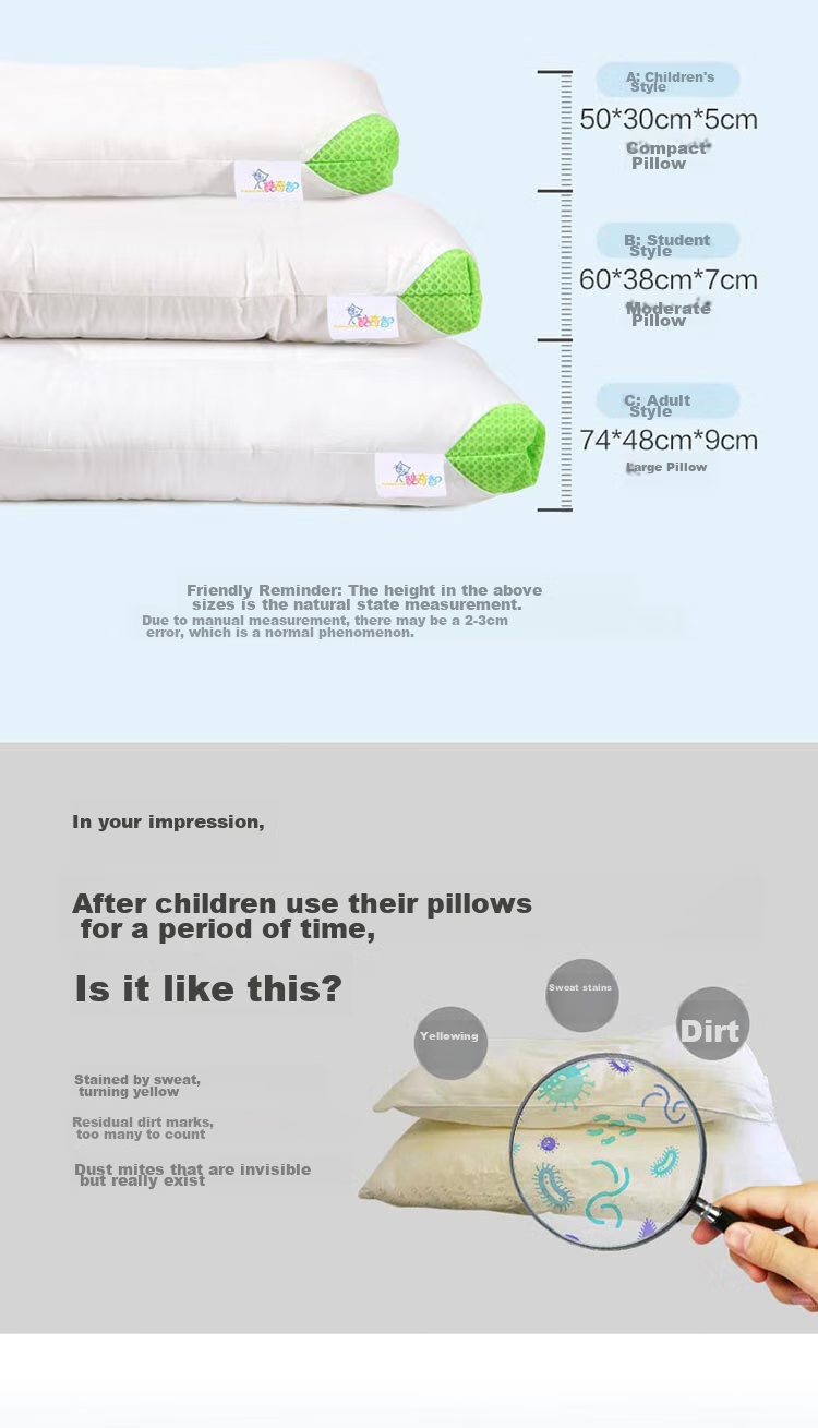 FUANNA Pillow Core for Students, Washable Cotton Pillow Cover, Student Style, 60*38cm 2