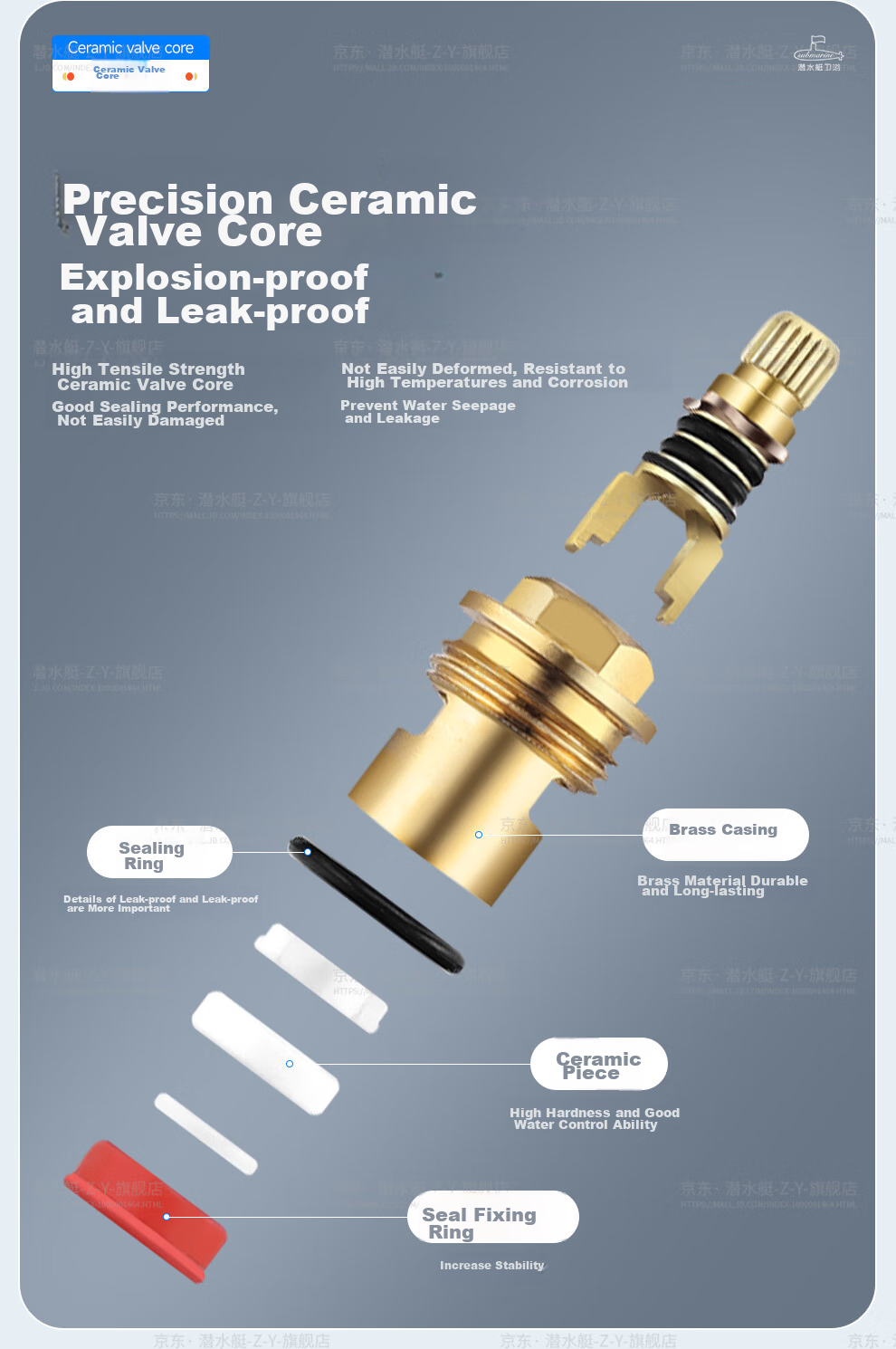 Submarine F202 Brass Chrome-Plated Angle Valve, National Standard 1/2 Inch, Ceramic Valve Core, Cold And Hot Water Angle Valve 4