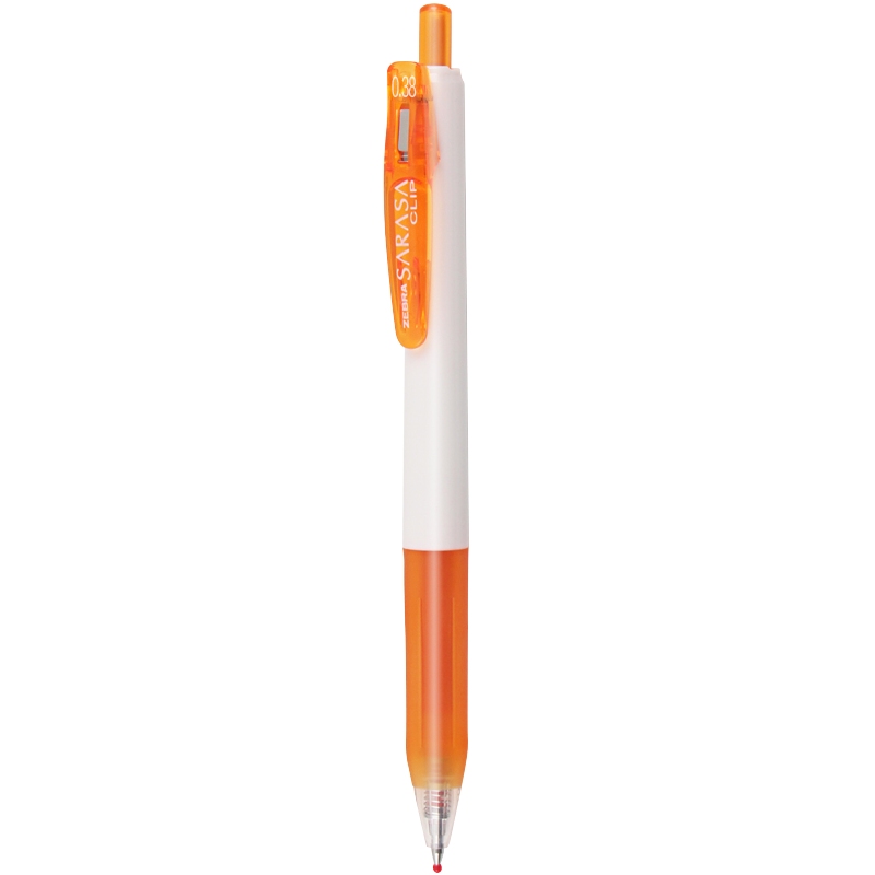 ZEBRA Gel Pen, 0.38mm Bullet Tip, Push-Button Signing Pen, Large Capacity Rollerball Pen for Students And Office Use, JJXZ15W, Orange