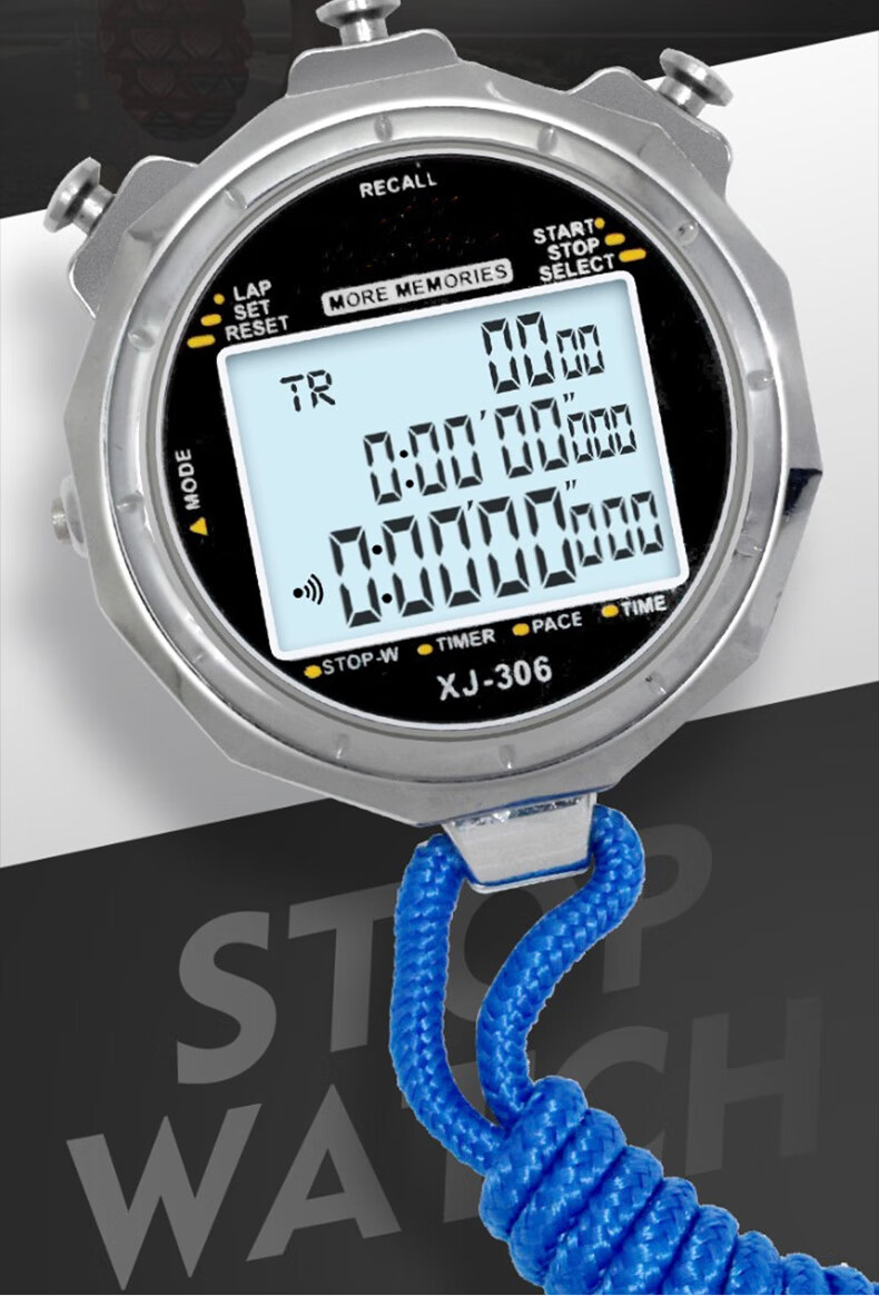 GEDUN Stopwatch, 3 Rows 100 Laps Dedicated Timer for Running, Sports, Fitness, Track And Field, Swimming, Multifunctional 14
