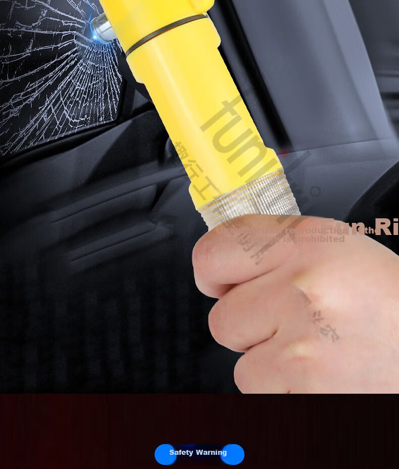 Quxing 4-In Car Window Breaker Hammer, Multifunctional Car Safety Hammer with Cutter, Flashlight, Fire Emergency Lighting And Rescue 5