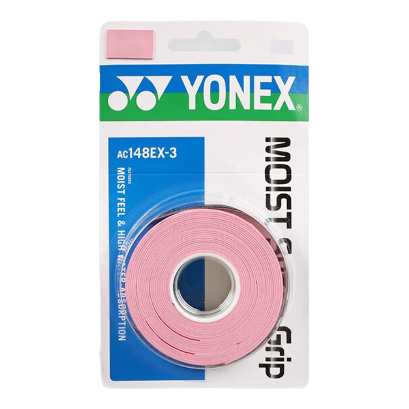 YONEX Badminton Racket Grip Sweat-Absorbing Band Moisturizing Strap AC148EX-3 Pink 3-Pack