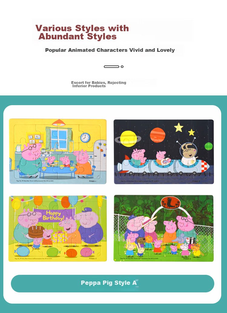 Danmiqi Children's Puzzle Toy, Peppa Pig Advanced Educational Toy for Boys And Girls, Early Learning Puzzle for Ages 3-6, Birthday Gift 9