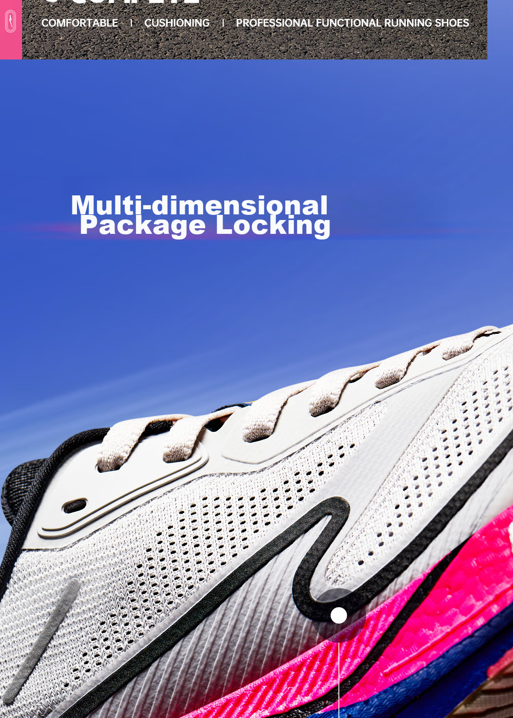 ERKE [Juechen 2.5] Men's Running Shoes, Marathon Shock-Absorbing Sneakers, Non-Slip Wear-Resistant Athletic Shoes for Me 15