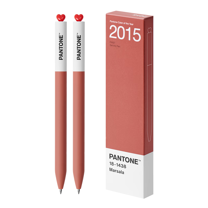 KACO X PANTONE Collaboration, Pantone 0.5mm Gel Pen, Stylish Signature Pen, Quick-Drying Ballpoint Pen, Black Ink Pen, Carbon Pen, Student Exam Pen (2015), 2-Pack