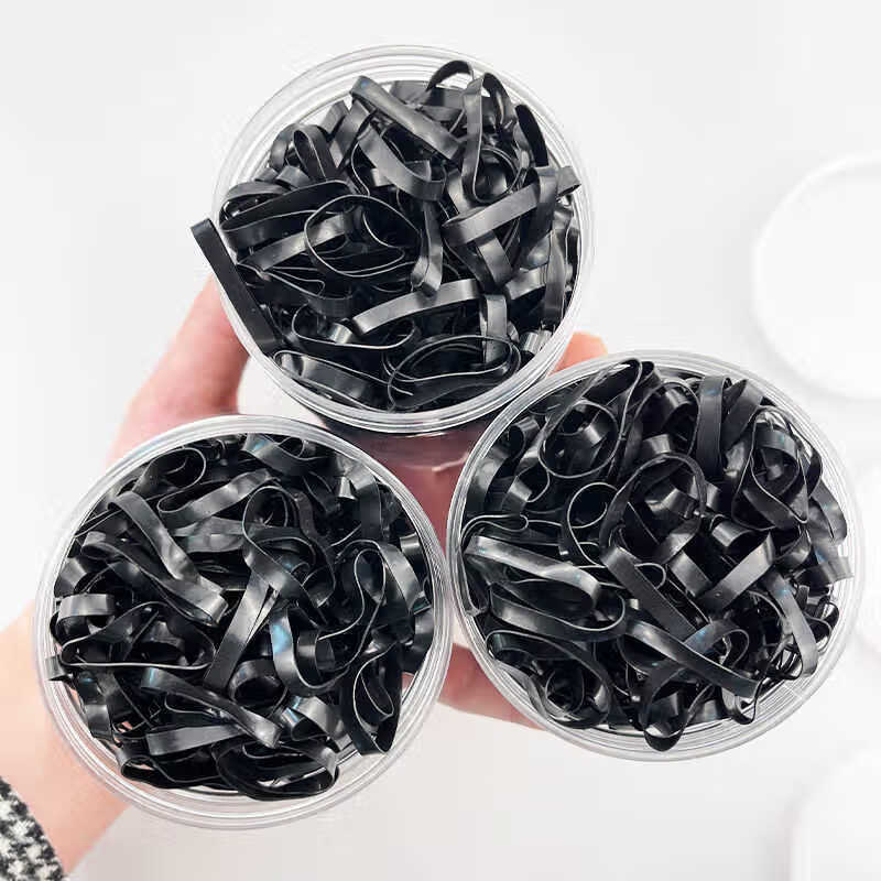 Dongyiyanxuan Disposable Hair Ties, Thickened Hair Bands, Black, 500 Pieces, Hair Elastics for Ponytails