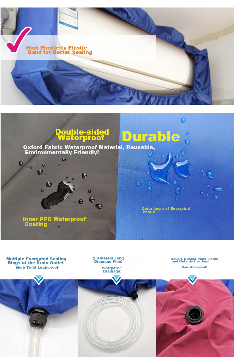 Yeebarle Air Conditioner Cleaning Tool Set, Professional Household Water Collection Bag, Cleaning Brush, Small Square Brush for Washing Air Conditioners, Cleaning Tool Kit, Basic Model 5235 6