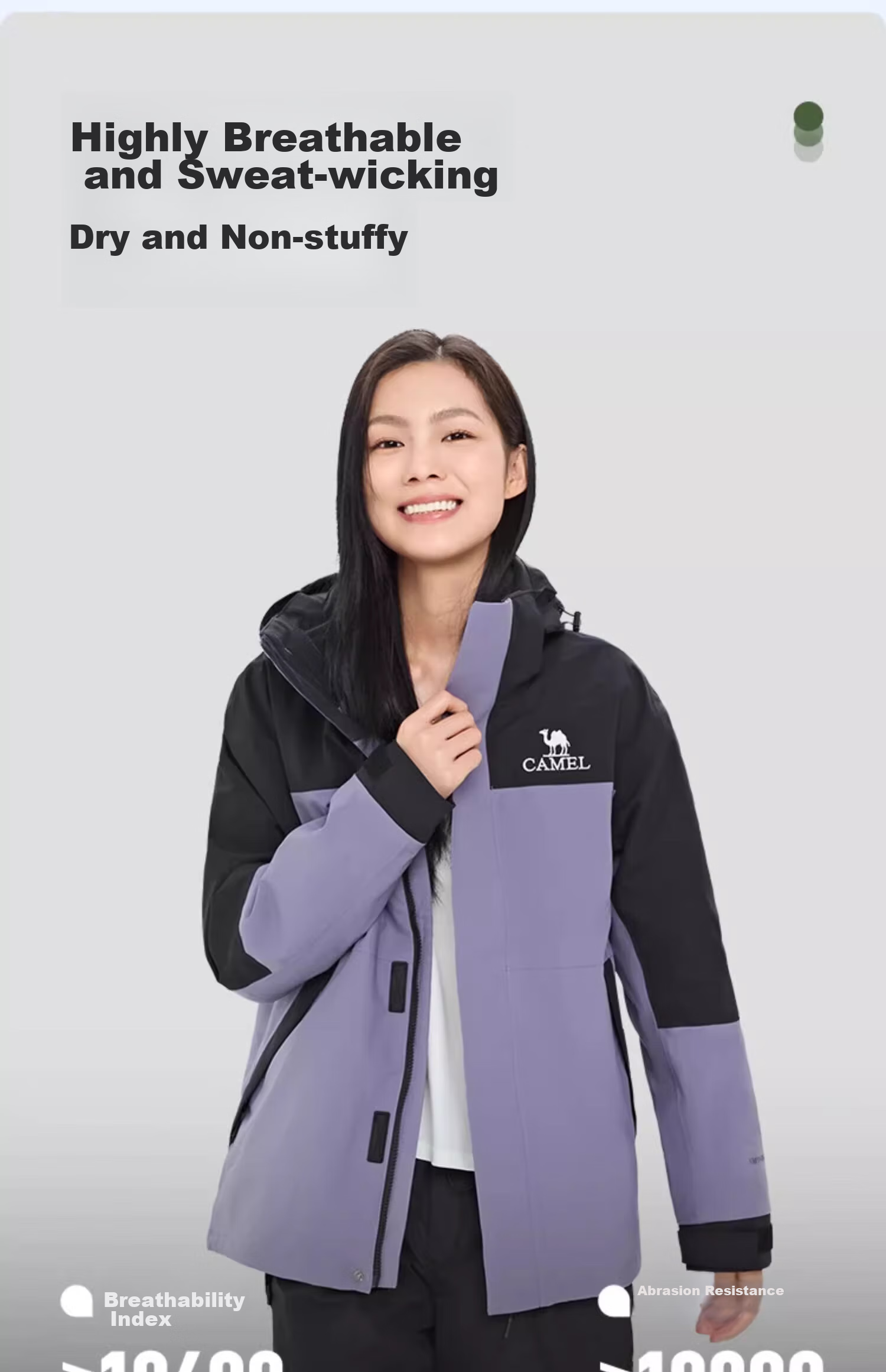 CAMEL 3-in-1 Waterproof Rainproof Mountaineering Jacket Unisex Outdoor Hiking Coat 13