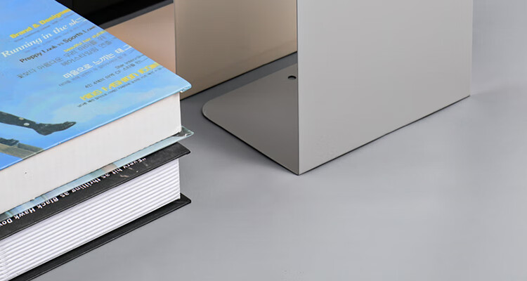 DiLe 2-Piece Minimalist Metal Bookends, Detachable Desktop Organizer for Students, Creative Ins-Style Shelf Divider 3