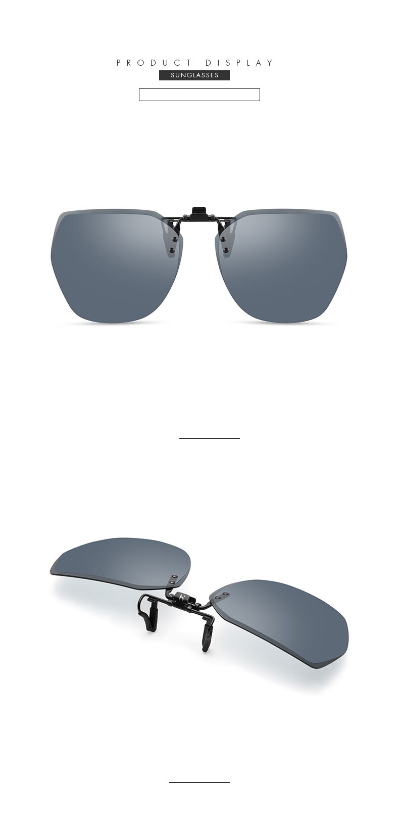 HELEN KELLER Sunglasses Clip, Geometric Large Frame Glasses Clip, Driving-Specific Myopia Sunglasses Clip HP823C5 10