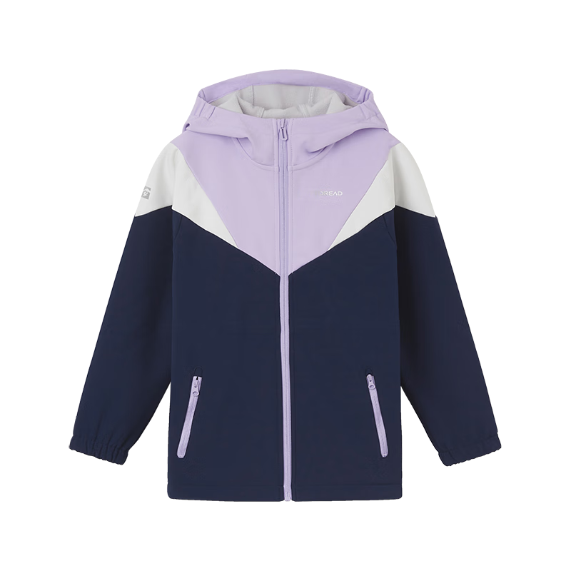 TOREAD Flagship Children's Outerwear Girls' Coat for Older Kids Autumn And Winter Style Warm Windproof Soft Shell Sportswear Lingling Purple 160