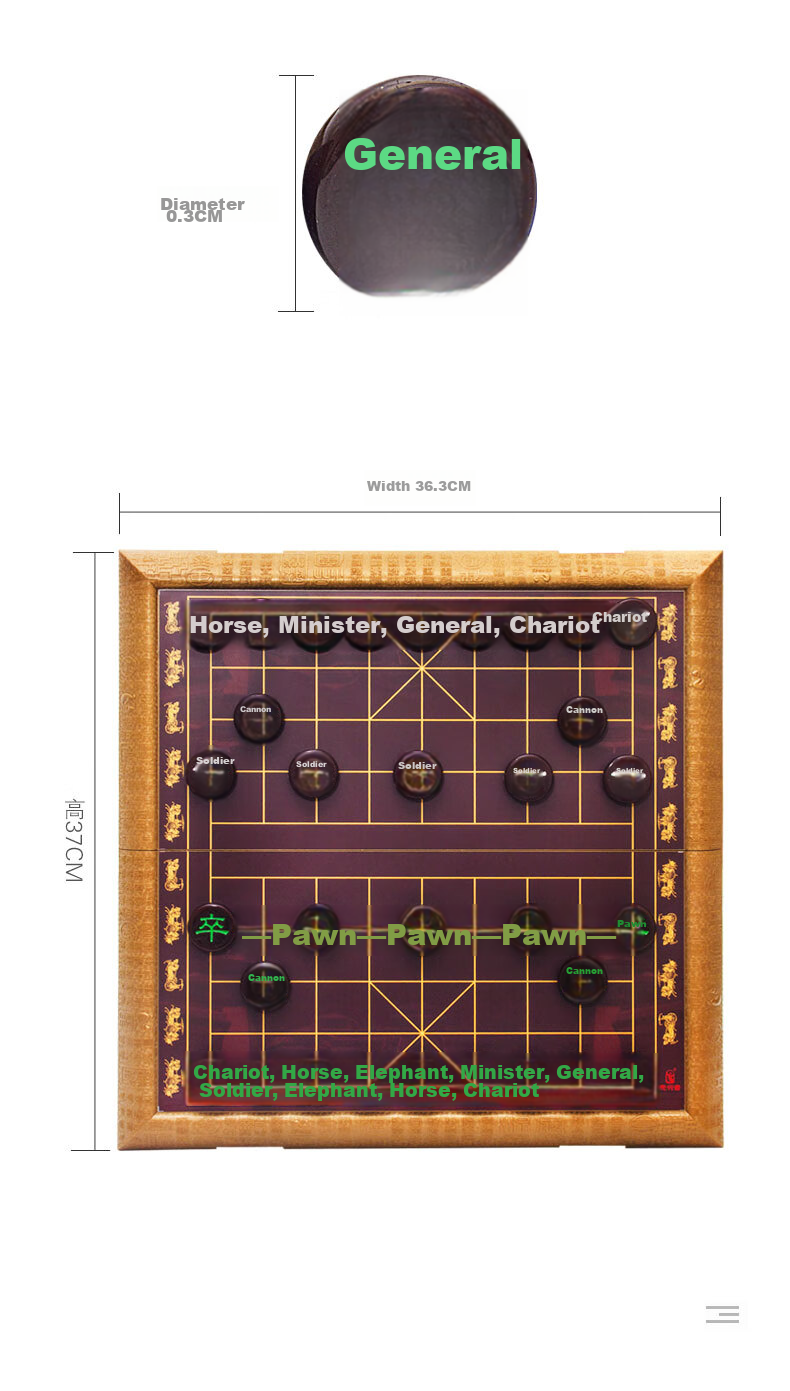 FORTHGOER Magnetic Folding Laser Engraved Large Portable Chinese Chess Set for Children, A-701 Essential Back-To Gift 5