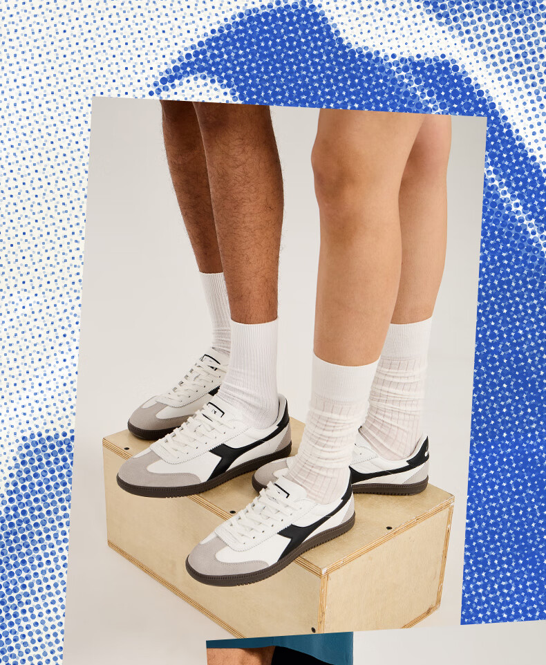 Diadora Men's And Women's Versatile Low-Top Casual Sneakers Saunter OG Beige/blue 37 10
