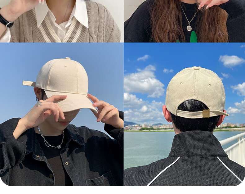 XUEXIMAN Baseball Cap for Men, Spring And Autumn Style, Face-Slimming Effect, Casual Adjustable Versatile Korean Version Large Size Peaked Cap for Couples 19