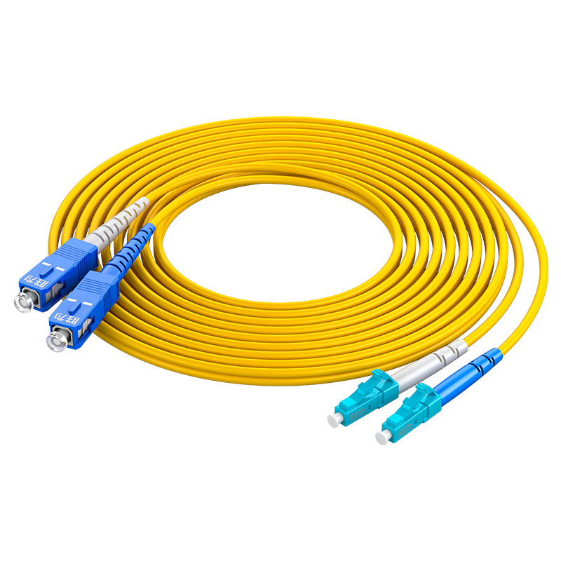 Shengwei Engineering Telecom-Grade Fiber Optic Patch Cable, SC-LC Single-Mode Dual-Core 5 Meters, 9/125 Low Smoke Zero Halogen Environmentally Friendly Outer Sheath, Transceiver Pigtail, FSC-308