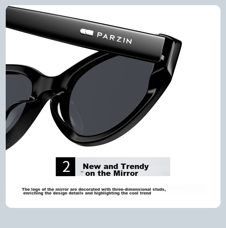 PARZIN Sunglasses, Fan Chengcheng Style Fashionable Cat-Eye Narrow Frame Glasses, Sun Protection Driving Sunglasses, PZ12733 11