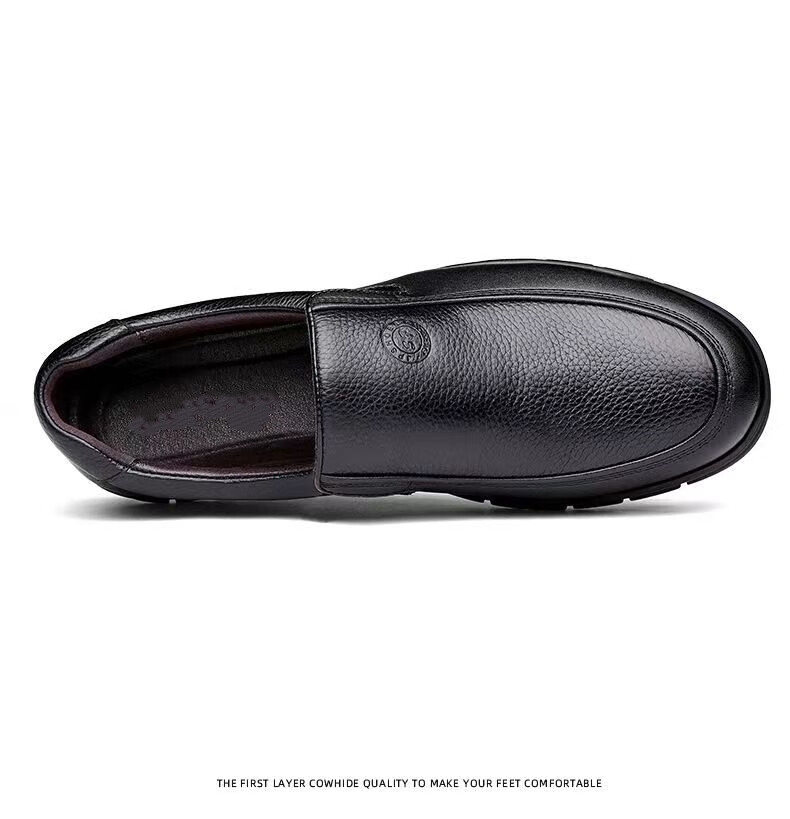 IQGD Men's Slip-On Leather Shoes British Business Casual Dress Lace-Up 5222 Black Size 44 11