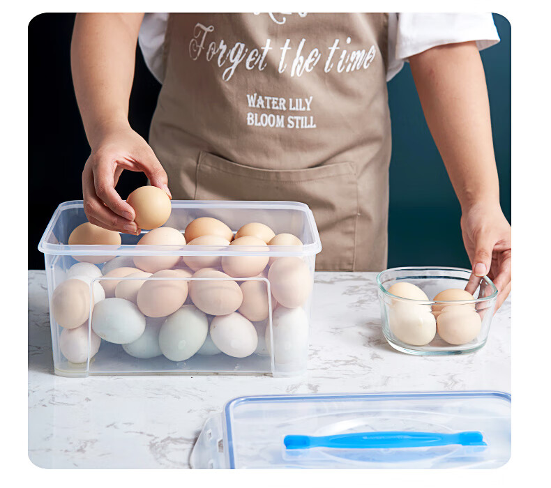 JEKO&JEKO Refrigerator Storage Box, Food-Grade Kitchen Sealed Container, Egg Storage Box, Airtight Storage Box, 5L Capacity, Set of 4 18