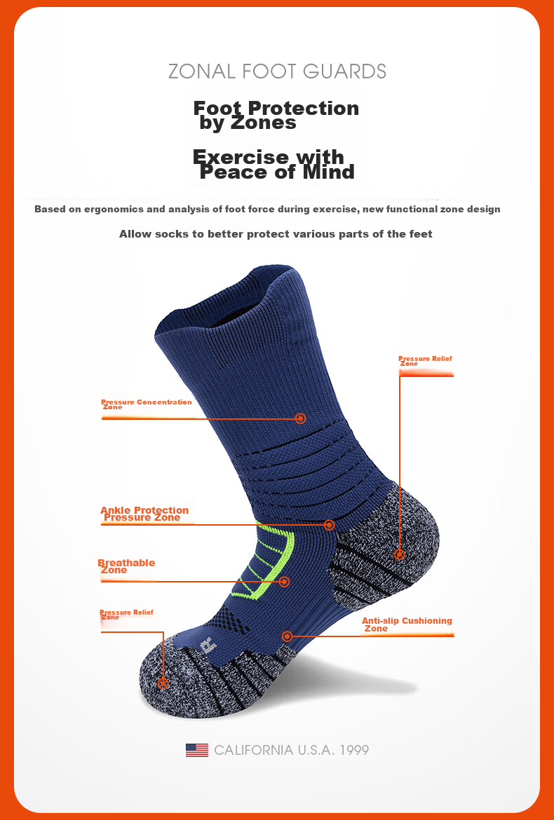 TFO Competition-Grade Outdoor Socks, Breathable Hiking Socks, Sports Running Training Socks 2202458, Men's Fluorescent Green, Size L 4