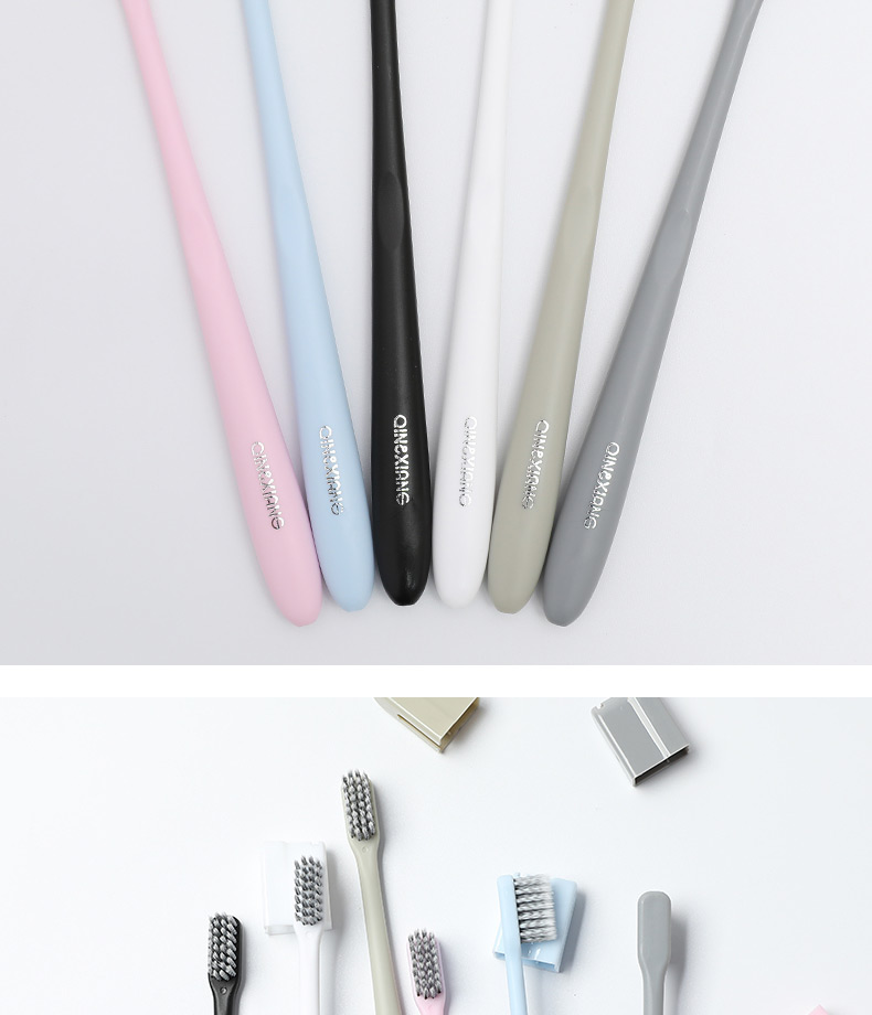Qinxiang Adult Ultra-Fine Soft Bristle Simple Toothbrush, Small Head Japanese-Style Toothbrush Elegant 6-Pack (Random Colors) 7