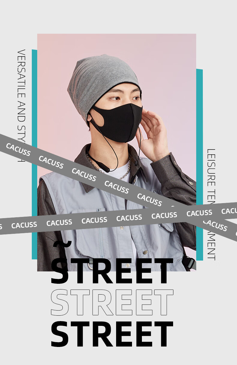 CACUSS Hat for Men And Women, Spring And Summer Thin Cotton Balaclava, Warm Maternity Cap, Air Conditioning Hat, Black Large Size 2
