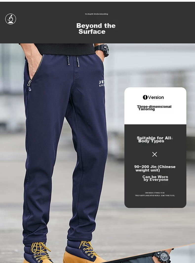 JEEP SPIRIT Men's Sports Pants, Spring And Autumn Casual Trousers, Loose-Fitting Tactical Long Pants, Outdoor Long Pants for Men, Black, 2XL 4