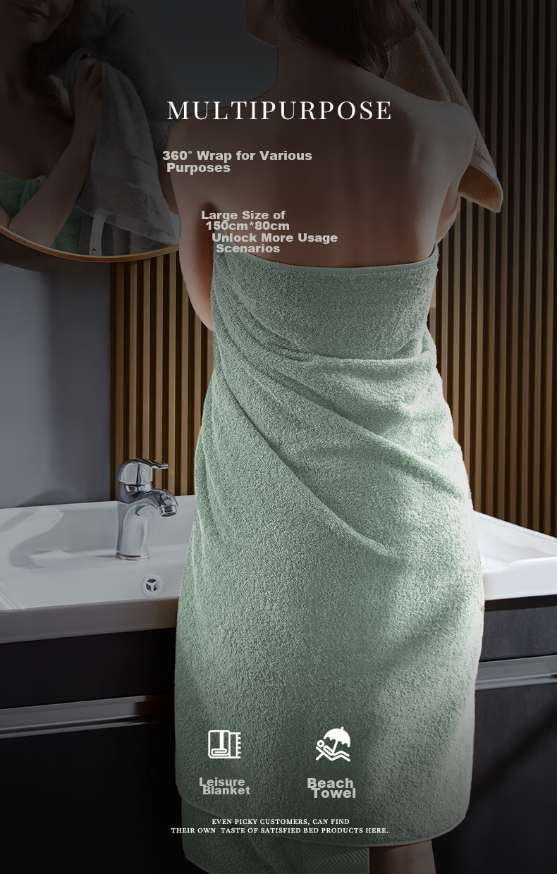 Canasin Bath Towel, 32S Pure Cotton, Ultra-Soft, Extra Large And Thick, Class A, for Adult Men And Women, Green, 150*80cm, Sports 5