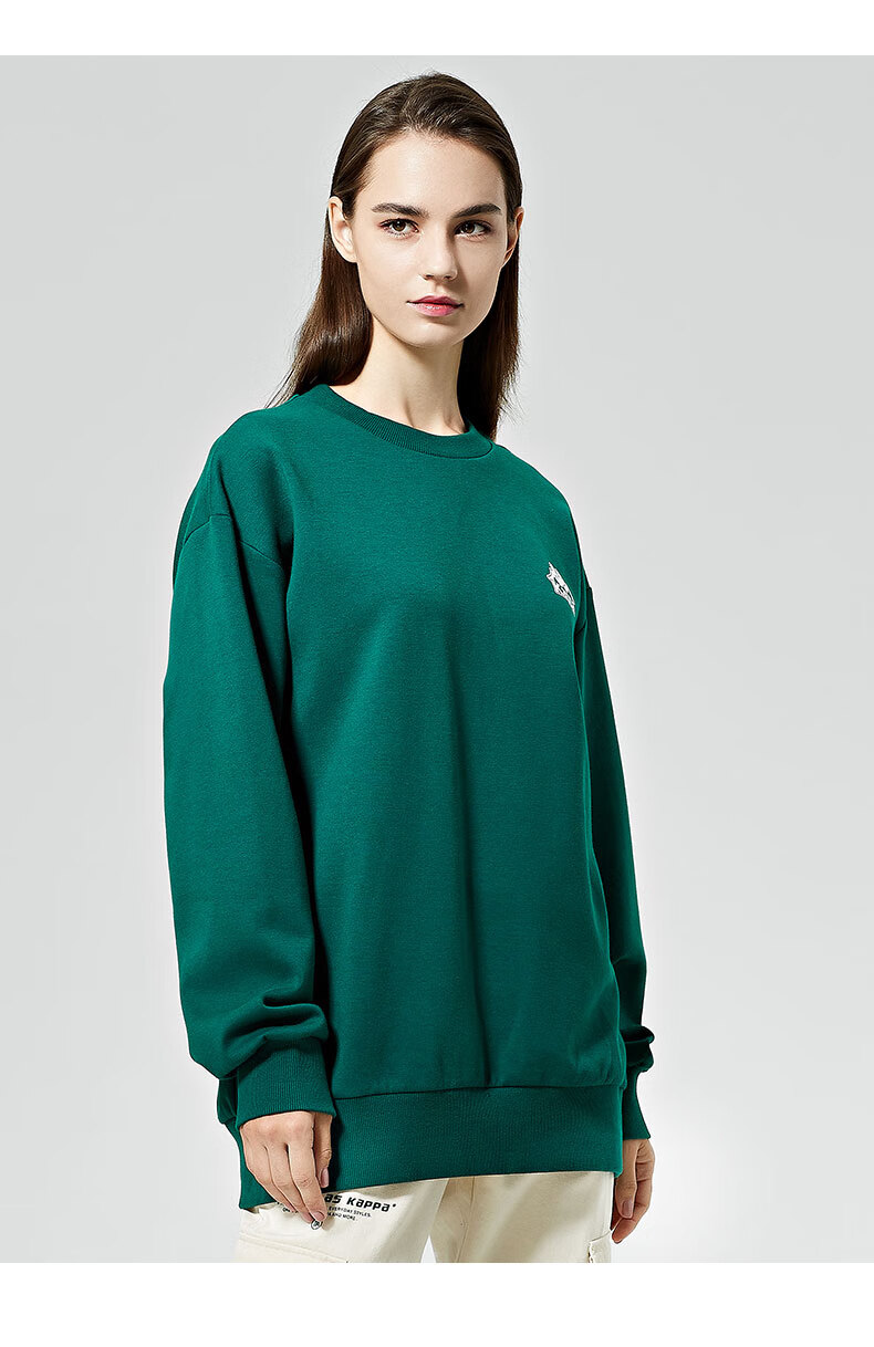 Kappa Pullover Hoodie for Couples, Loose-Fitting Sports Sweatshirt, Casual Round Neck Jacket K0CZ2WT93V Romantic White M 14
