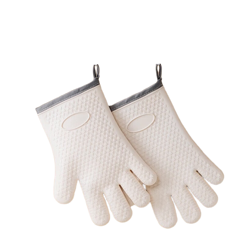 Jekero Heat-Resistant Gloves, Insulated Thickened High-Temperature Resistant Five-Finger Silicone Oven Gloves, Kitchen Microwave Baking Specialized, One Pair