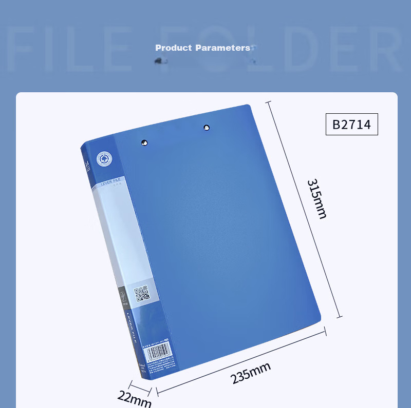 Bailiwen B2713 Red File Folder, Single Long Clamp, A4 Document Folder, File Organizer, Business Office Contract Folder, Paper Clip, Meeting Document Folder 2