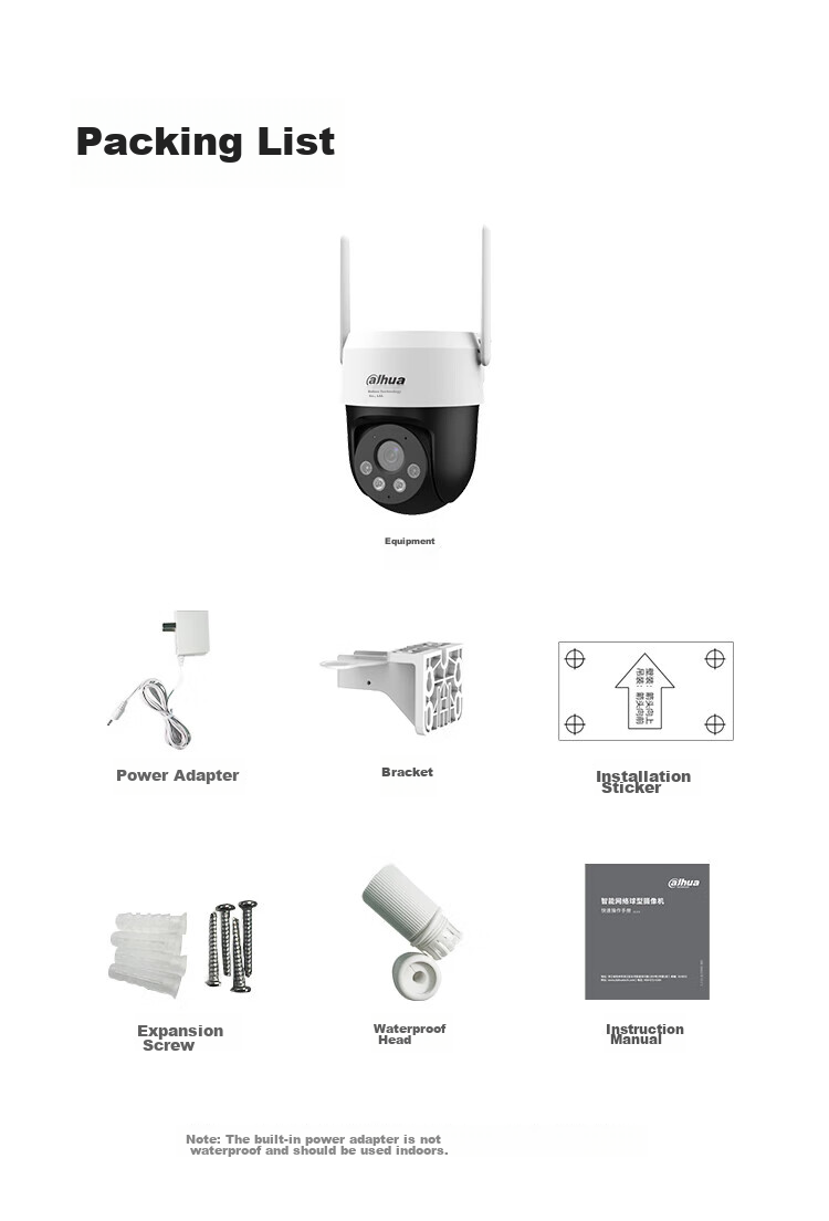 Dahua 200W 4G Surveillance Camera with Dual-Light Full-Color Night Vision, PTZ Dome Camera, Outdoor Waterproof, Remote Mobile Access, Requires Data Plan Recharge, DH-HA2A 13